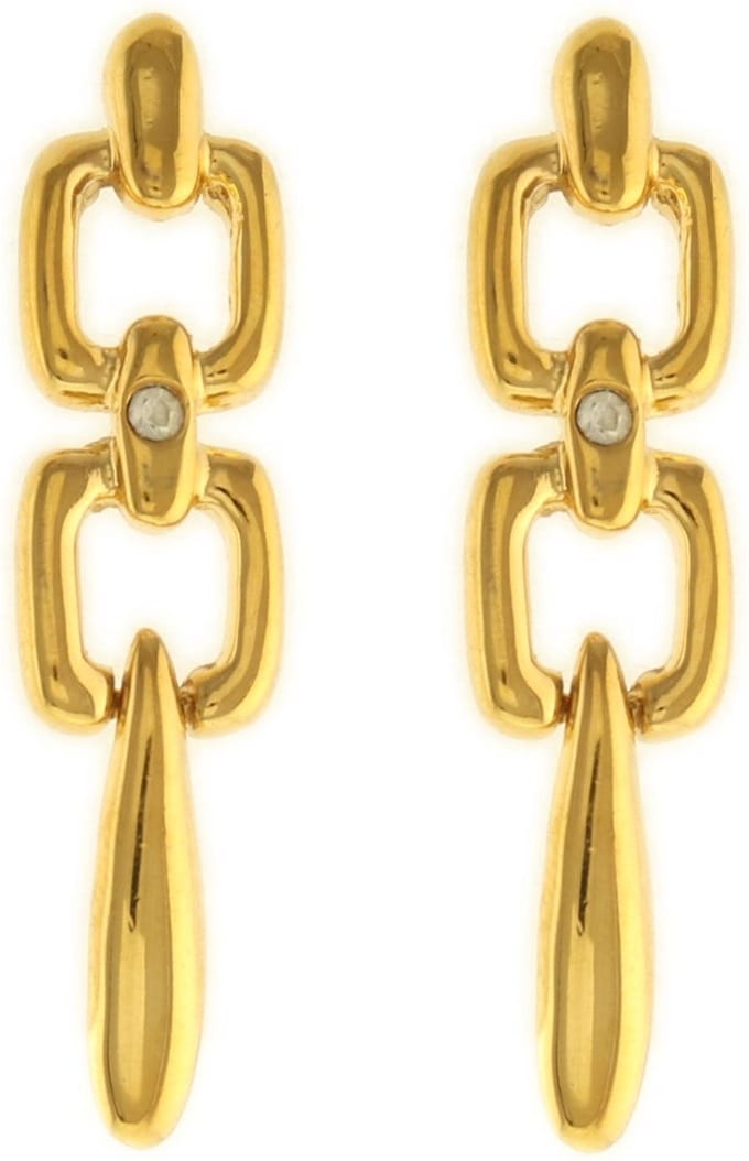 Behave - Dames oorbellen - Goudkleur modern design elegant 6 cm