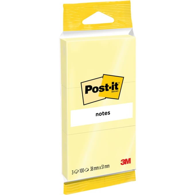 Memoblok Post-it Notes 6810 38x51mm canary yellow 3 stuks
