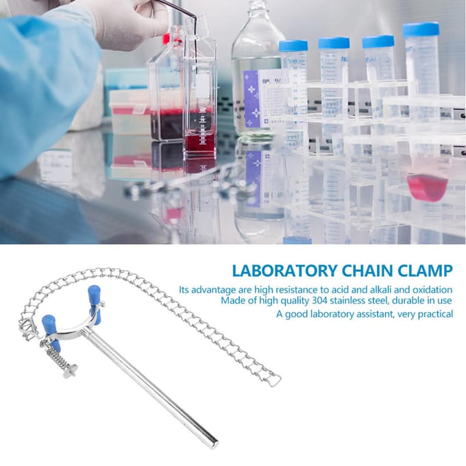 Laboratorium Beker Ketting Klem Clip Beker Container Fixator Chemische Apparatuur white