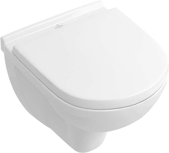 Compacte onderrijhellende toiletpot met holle bodem, 36x49 cm