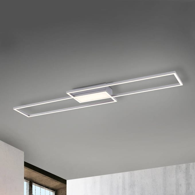 JUST LIGHT. GmbH LED plafondlamp Asmin, CCT, staal, 109,5x25,7cm