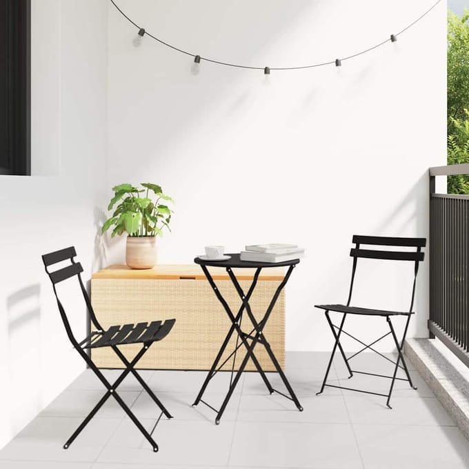 vidaXL - Opvouwbare - Bistroset - 3 - st - Antraciet - Staal