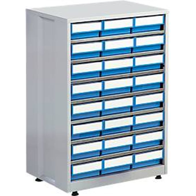 Schuifladestelling, met 24 schuifladen, blauw