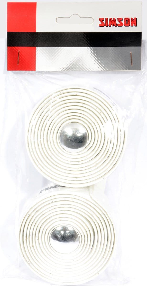 Simson Gel stuurlint - schokabsorberend - zelfklevend - wit - inclusief eindstrips en stuurdoppen