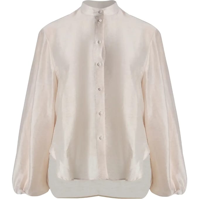 Blouse met mao-kraag voor dames Mat Fashion
