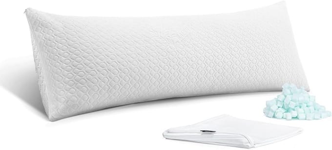 Extra Dik Zijden Kussen met Memory Foam Vulling en Bamboe Koelhoezen