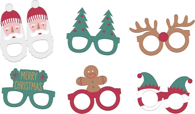 Folat - Brillen Holly Jolly Christmas (6 stuks)