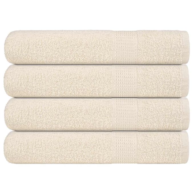 vidaXL - Handdoeken - FROGN - 4 - st - 100x200 - cm - 360 - g/m² - crème