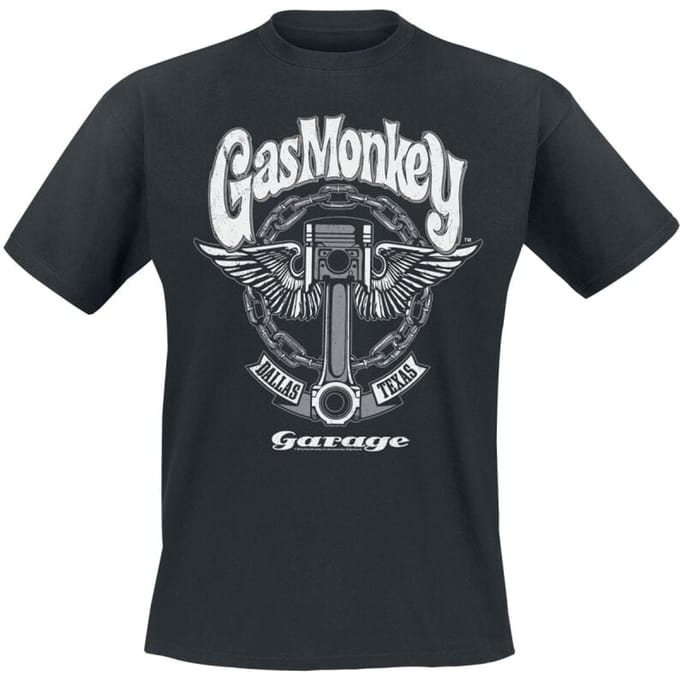 Gas Monkey Garage T-shirt - Big Piston - S tot M - voor Mannen - zwart