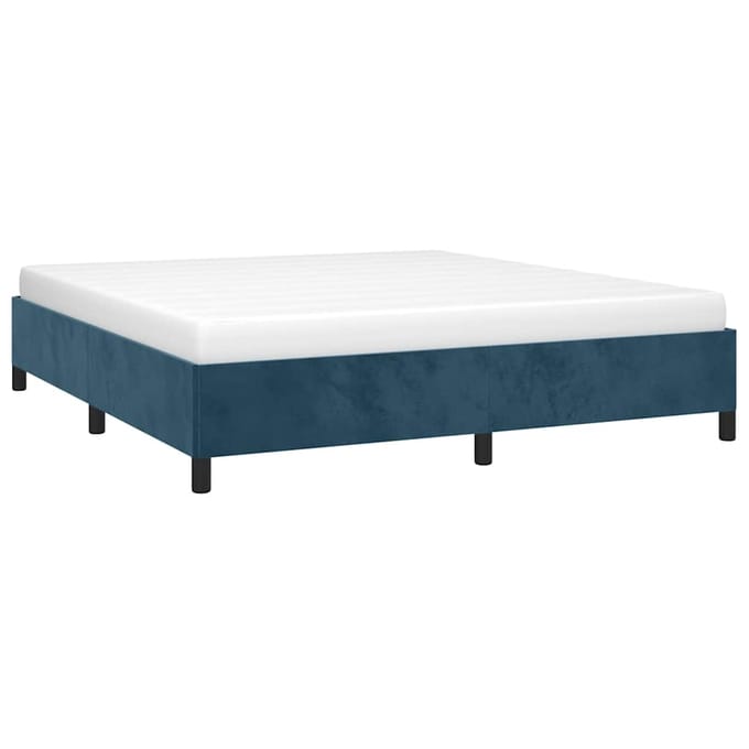 vidaXL - Bedframe - zonder - matras - 160x200 - cm - fluweel - donkerblauw