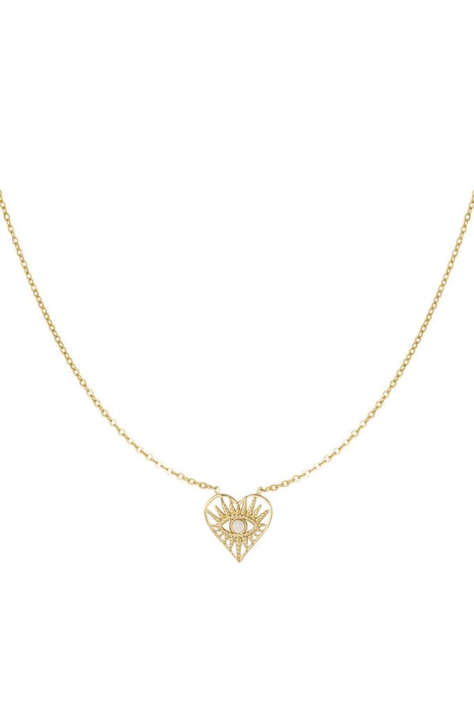 Bijoutheek Ketting Parel Hart Goud