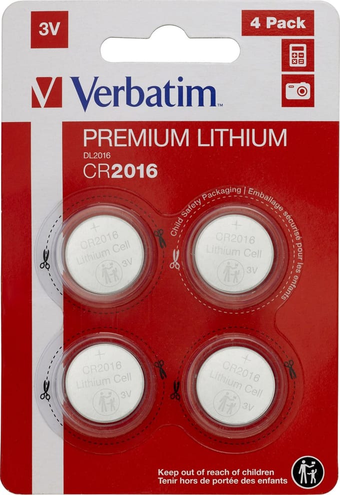 Verbatim CR2016 Knoopcel Batterij 4 Stuks
