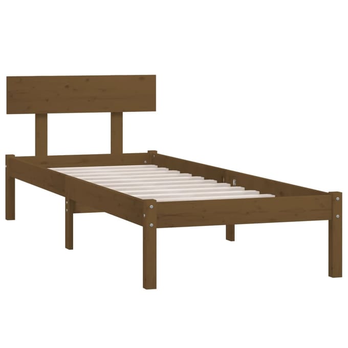 vidaXL - Bedframe - massief - grenenhout - honingbruin - 90x190 - cm