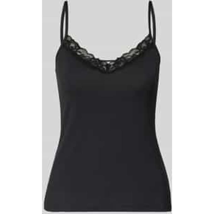 slim fit top met kant