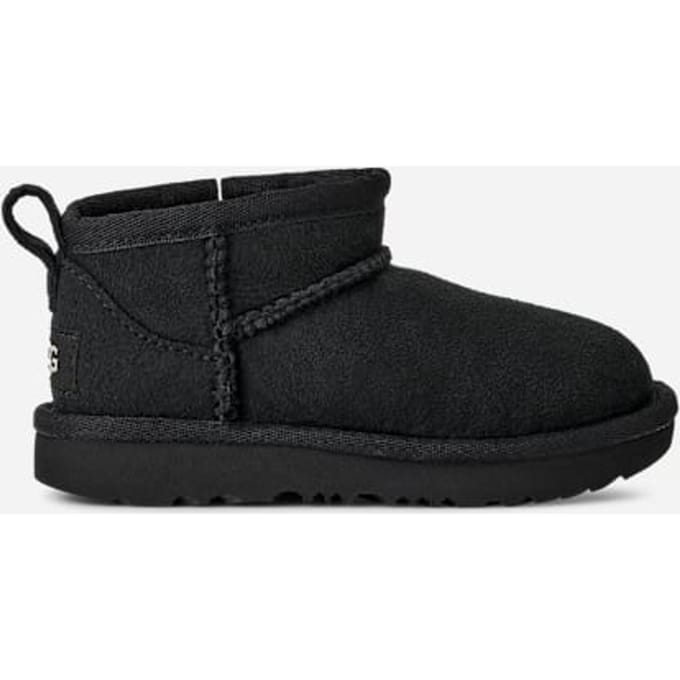 UGG® Classic Ultra Mini for Kids in Black, Size 11, Twinface/Polyester/Wool