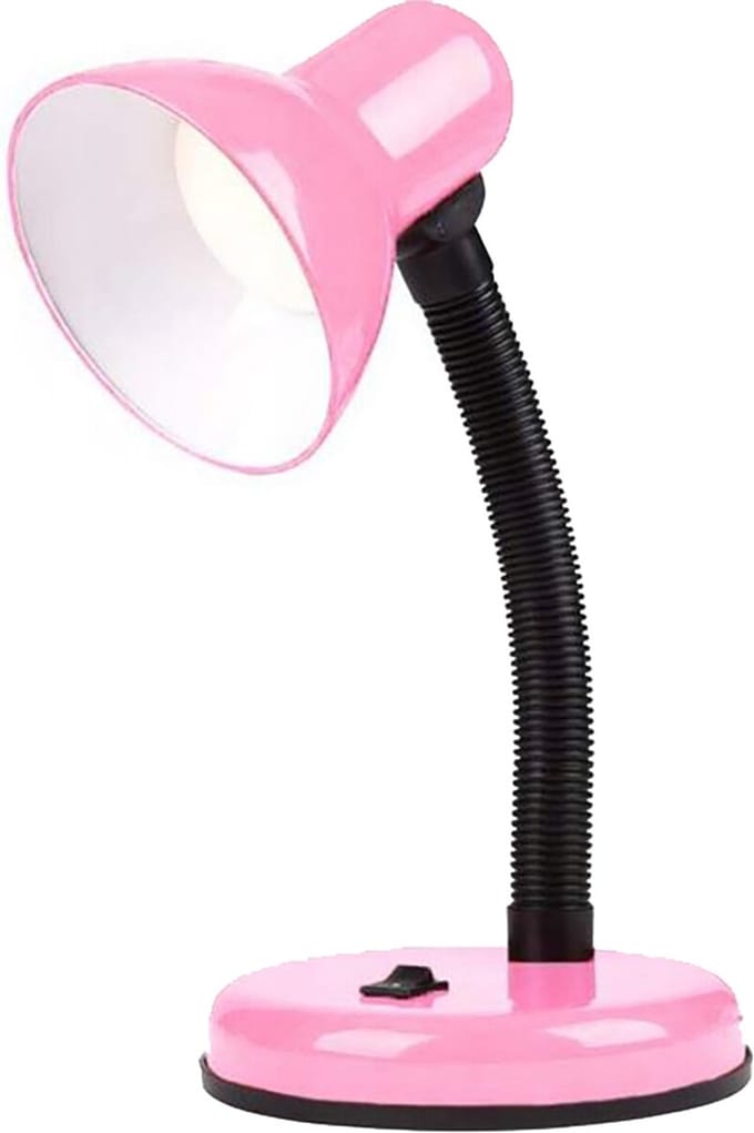 LED Bureaulamp - Velvir Brin - E27 Fitting - Aan/Uit Schakelaar - Flexibele Arm - Roze
