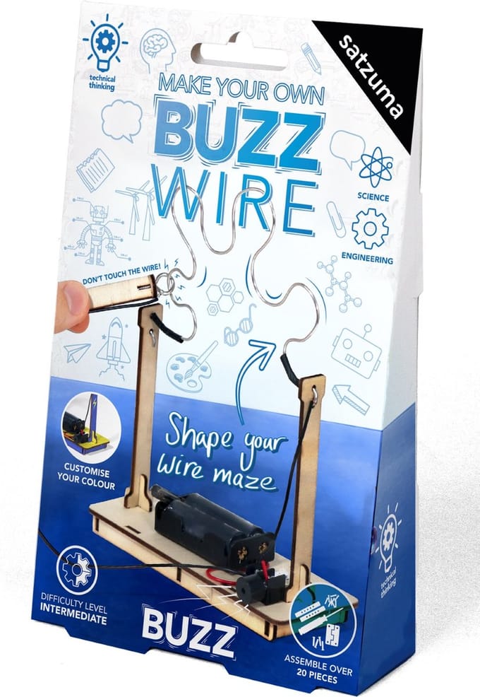 Satzuma Buzz Wire - Bouw je eigen houten doolhofspel - STEM speelgoed