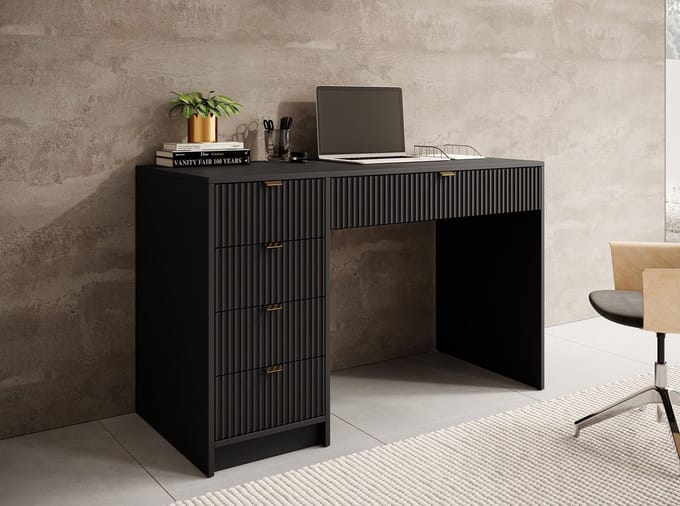 Meubella - Bureau Tavares - Zwart - 120 cm
