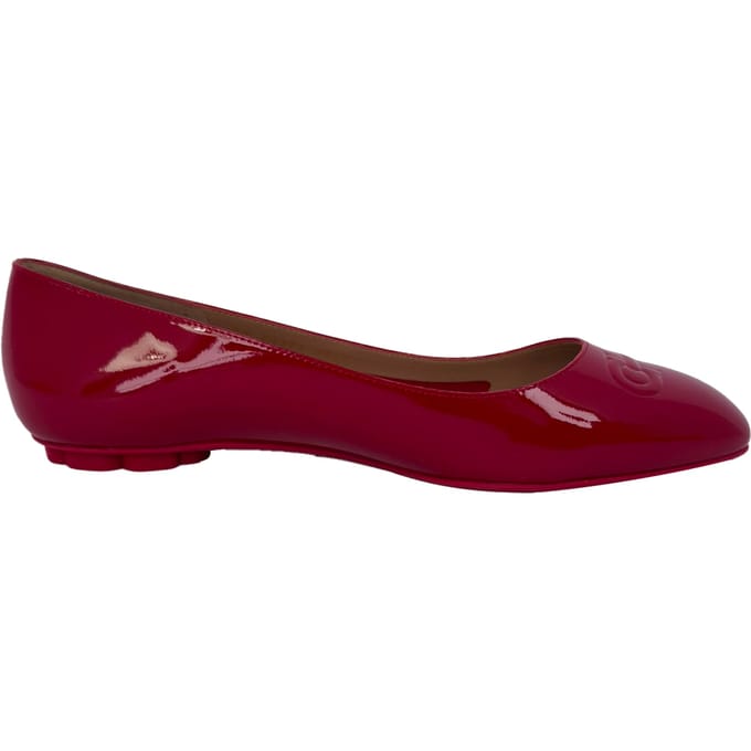 Salvatore Ferragamo Horsebit ballerina's in bordeauxrood lakleer