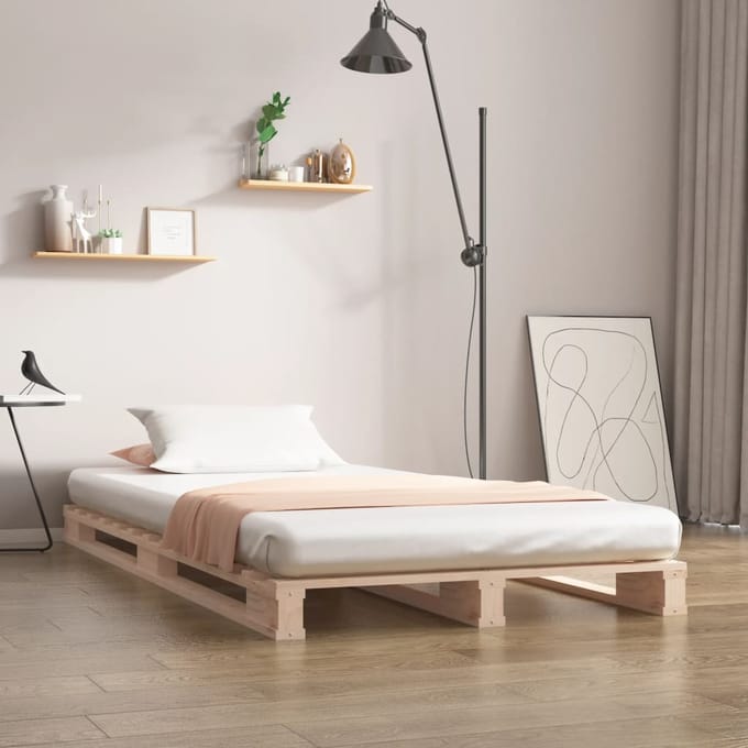 vidaXL - Palletbed - massief - grenenhout - 100x200 - cm