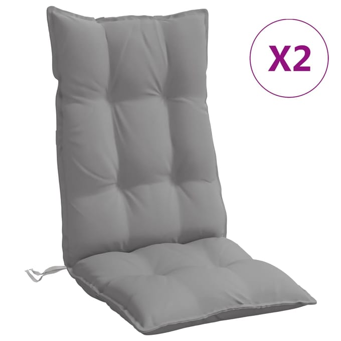 vidaXL - Stoelkussens - 2 - st - hoge - rug - oxford - stof - grijs