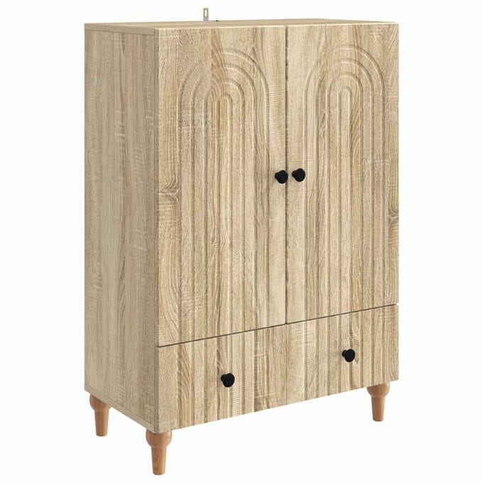 vidaXL - Dressoir - Sonoma - Eiken - 66 - x - 34,5 - x - 95 - cm - Bewerkt - hout