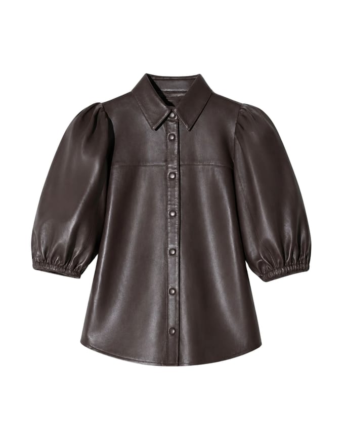 Janice Lars Blouses Bruin Lars Leer
