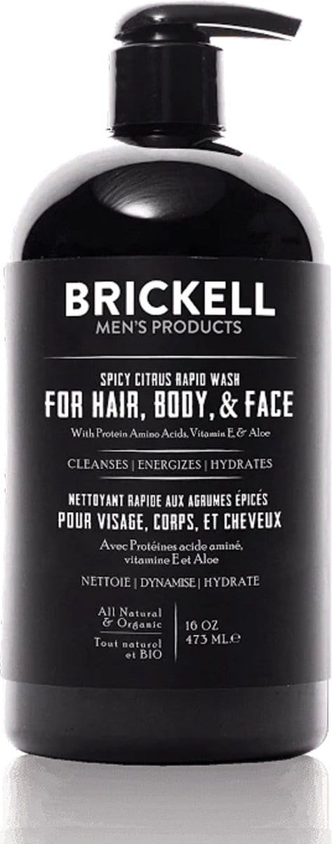 Brickell All in One Wash for Men Rapid Spicy Citrus 473 ml.