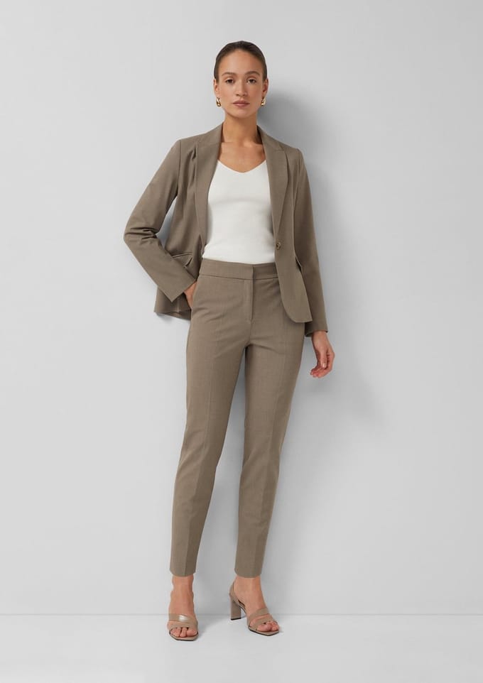 regular fit cigarette-broek met viscose