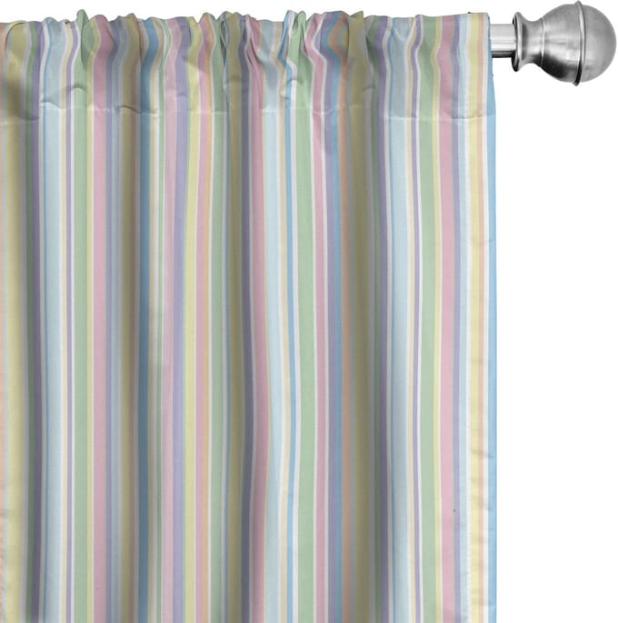 ABAKUHAUS Pastel Gordijnen – 2-delige set 75×245 cm – microvezel – halfdonker