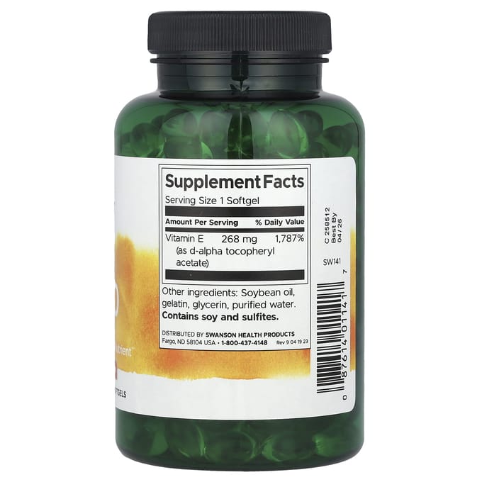 Vitamine E, 400 IE, 250 Softgels