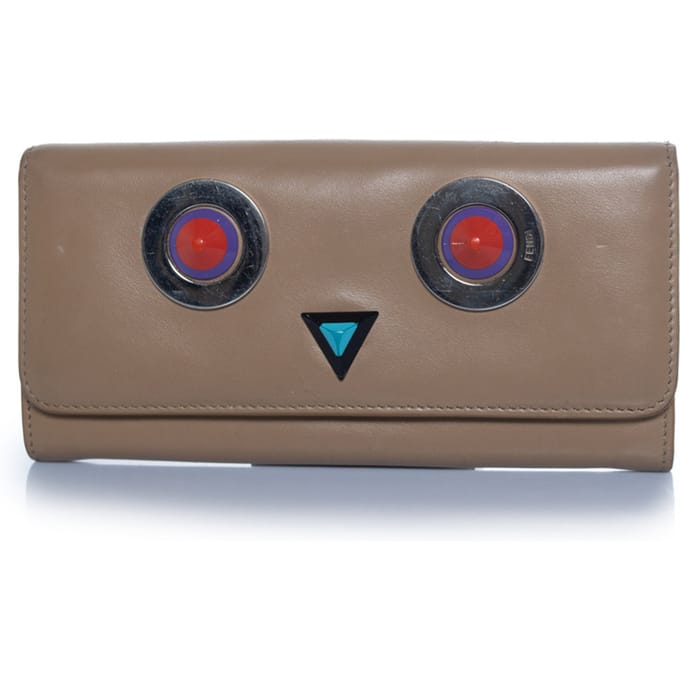 Fendi Hypnotize portemonnee van beige kalfsleer met dubbele vouw