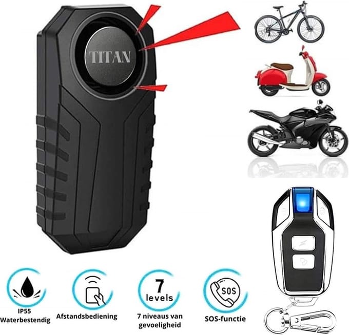 Titan® Fietsalarm - NL Handleiding - 2 Jaar Garantie - Anti-diefstal