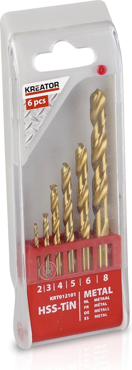 Kreator - Accessories - KRT012101 - Hss-tin borenset - Ø 2-3-4-5-6-8mm - 6 st.