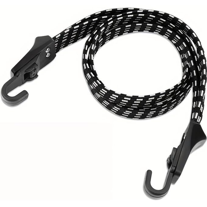 1 Stuk Robuuste Verstelbare Fietsbagageband Elastisch Bungee Koord Met Veilige Haken, Duurzaam En Sterk, Perfect Voor Het Vastzetten Van Uitrusting Op Fietsen zwart
