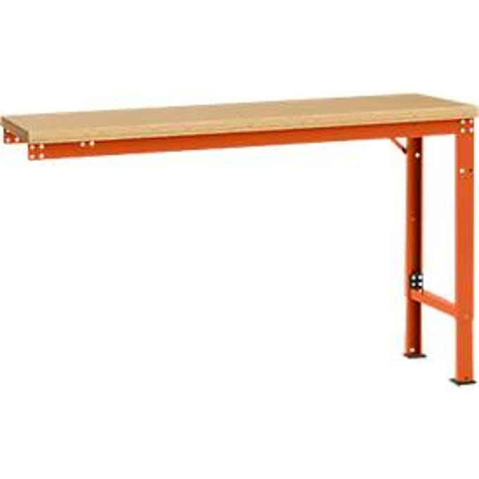 Manuflex AU8055.2001 Werk aanschuiftafel universele speciale met multiplex plaat, bxdxh = 1500 x 800 x 722-1022 mm Rood-oranje (RAL 2001)