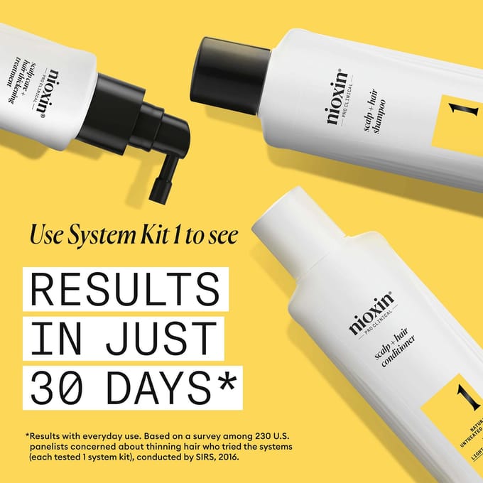 NIOXIN Scalp and Hair Thickening System 1 Shampoo for Natural Hair with Light Thinning 300ml