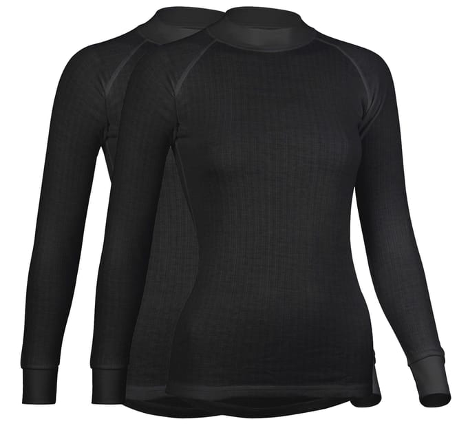 Avento Thermoshirt Lange Mouw Vrouwen - 2-Pack - Zwart - Maat 36
