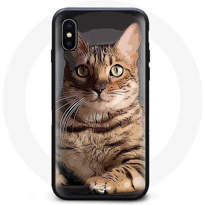 Coque Souple - Mixte - Iphone XS Max - Noir - Chat du Bengale