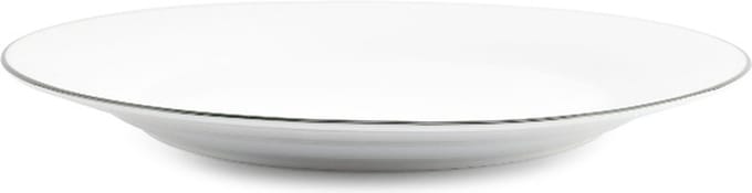 BonBistro Plat bord 27cm green rim Basic White (Set van 6)