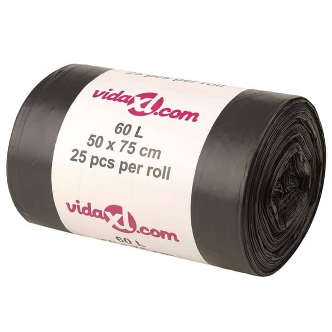 vidaXL - Vuilniszakken - 250 - st - 60 - l - zwart
