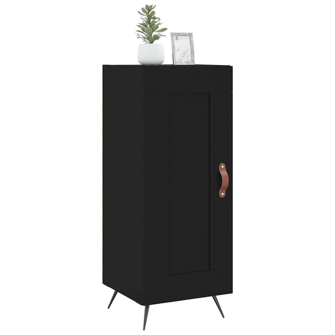 vidaXL - Dressoir - 34,5x34x90 - cm - bewerkt - hout - zwart