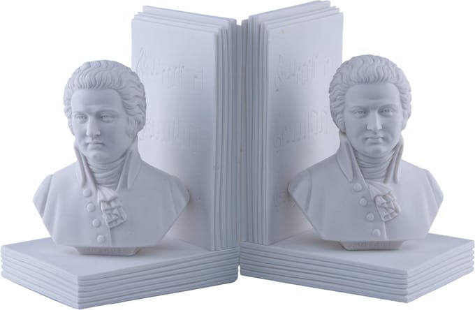Music Gifts - Albast boekensteun Mozart