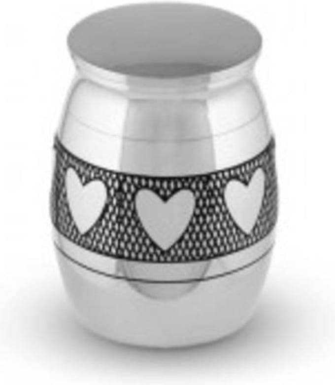 Micro urn RVS hart
