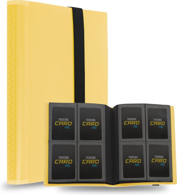 TradingCardPro - Gele verzamelmap binder - Map voor 160 Kaarten - 20 Pagina’s - 4 Pocket - A5 Formaat - Premium Kwaliteit - Binder geel