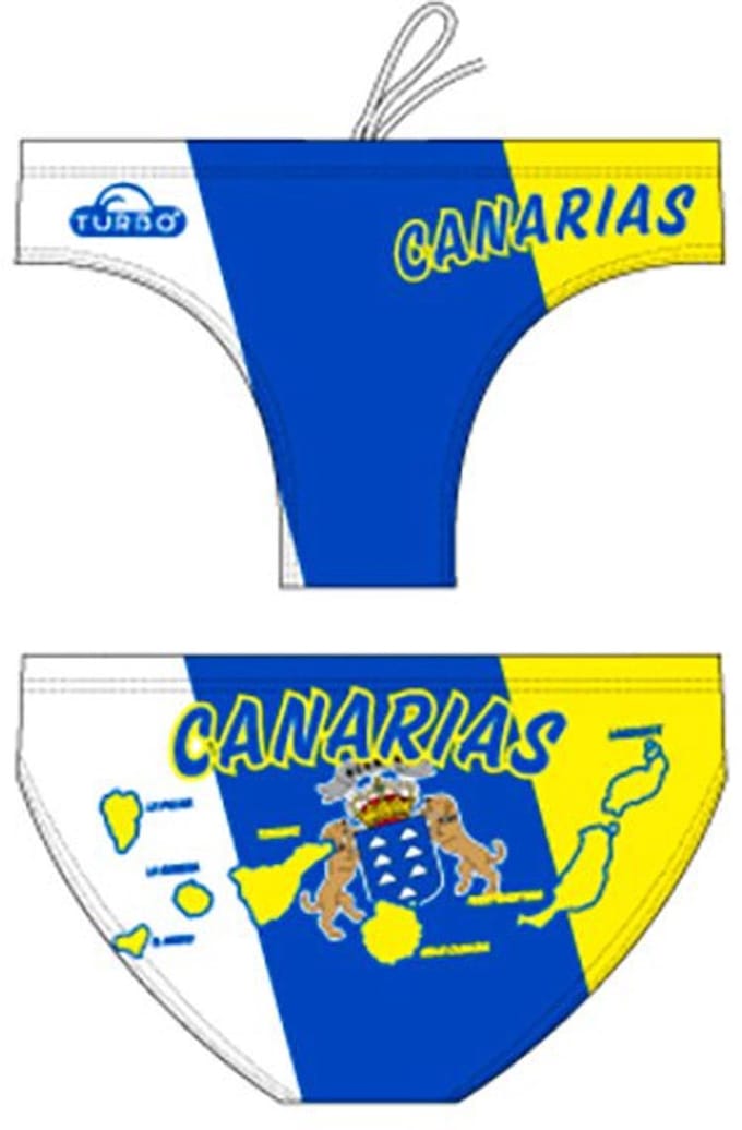 Turbo Canarias Shield Zwemslip Geel,Wit,Blauw M Man