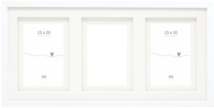 Deknudt Frames multifotolijst - wit - passe-partout - 3 foto's 15x20