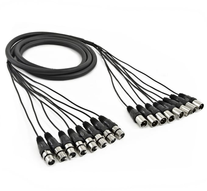 8 x XLR (M) - XLR (V) Kabelboom, 3 meter