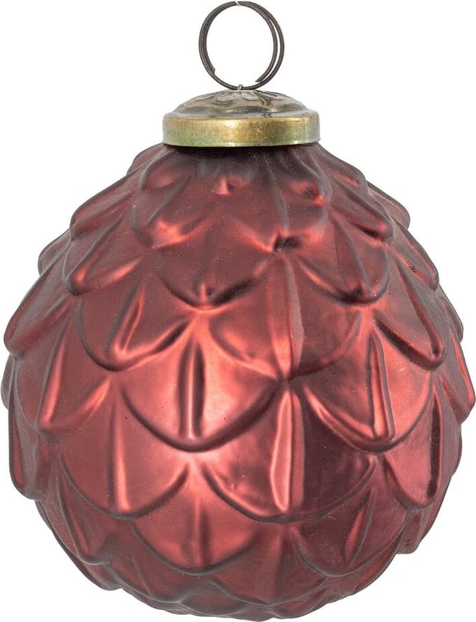HomeBound by KY | Glazen kerstbal burgundy | 10x10x10cm | kerstbal