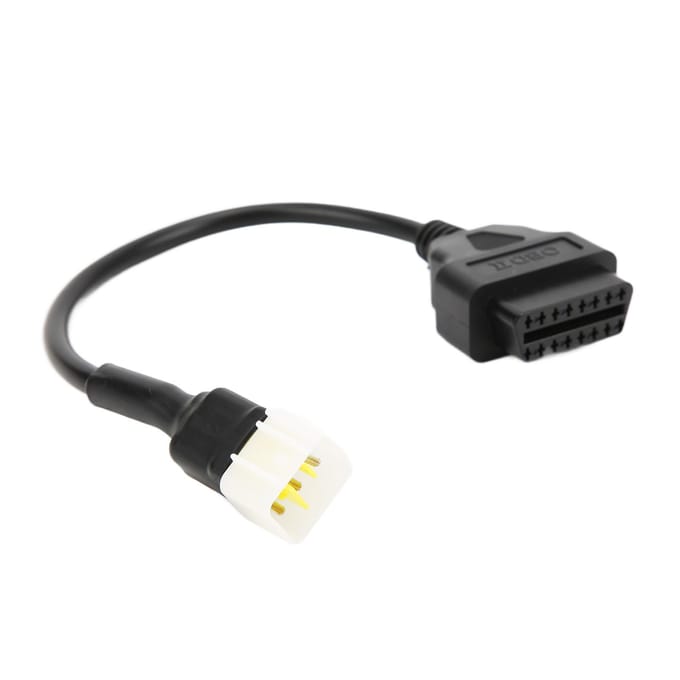 Adaptateur de Diagnostic OBD2 6 Broches en Plastique Outil Détecteur de Défauts Moteur Remplacement pour Delphi Moto gray